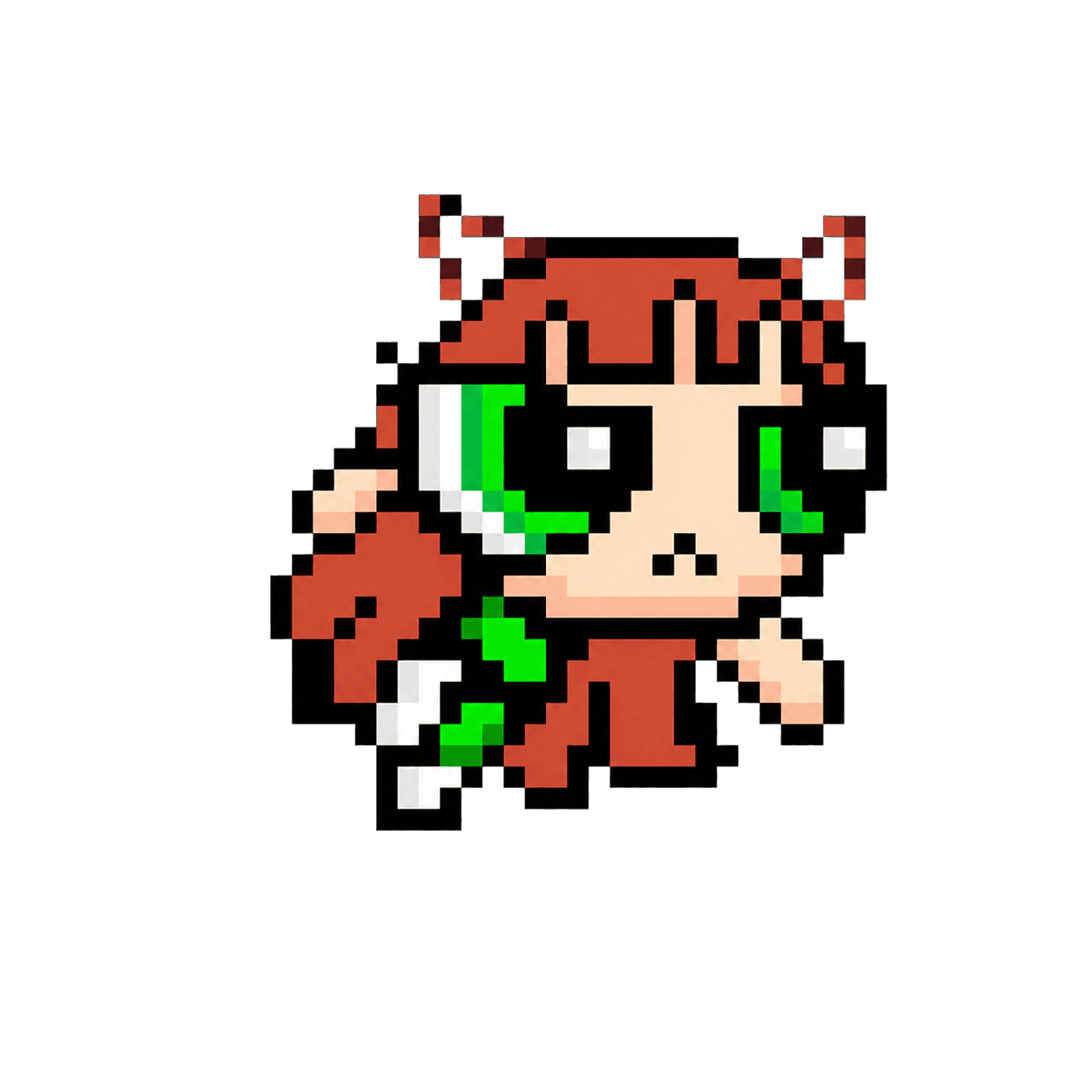 Haerin as a pixel-art character
