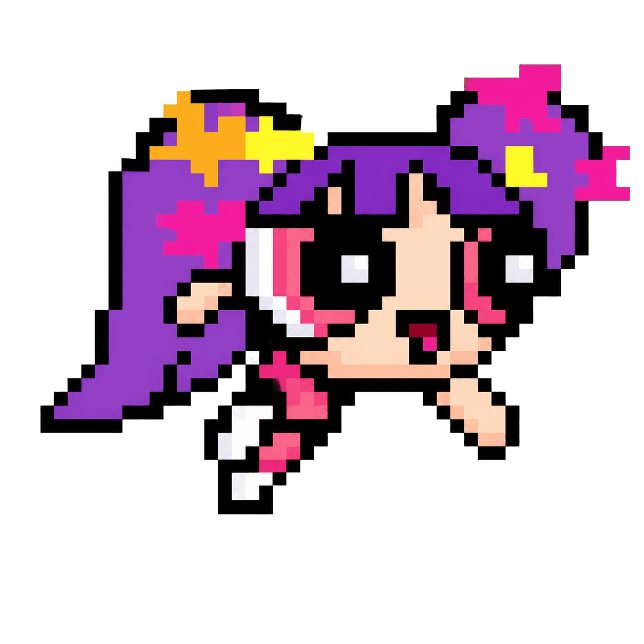 Hanni as a pixel-art character