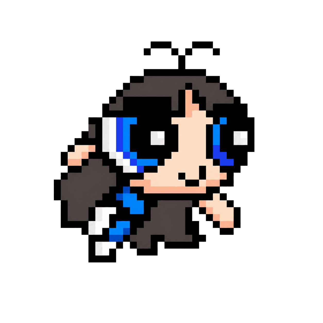 Minji as a pixel-art character